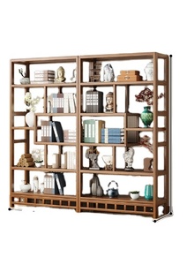 ตู้โชว์ชุดน้ำชาแบบจีนโบราณ โครงไม้ไผ่ สำหรับห้องนอน วางหนังสือ วางของ วางไม้ซุง - Product Image 4