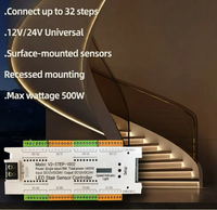 Contrôleur de lampe à induction intelligente pour marches d'escalier, 32 canaux, en plastique, 32 marches, éclairage progressif LED pour marches