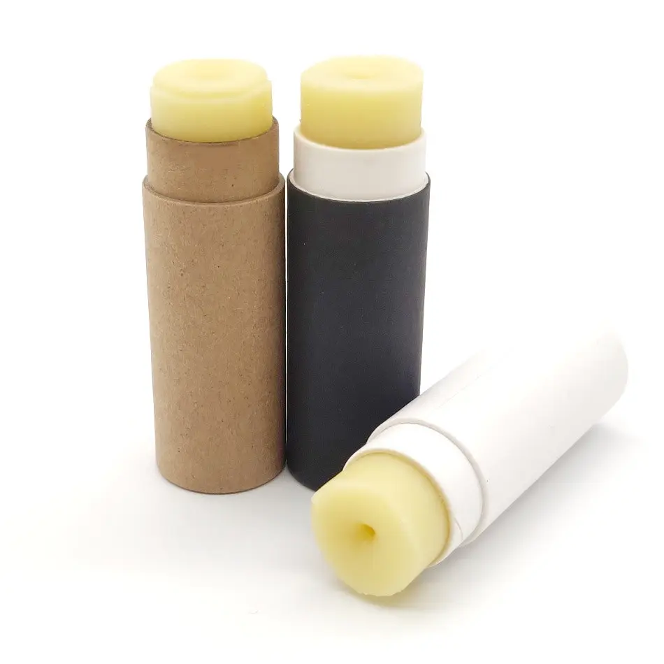 Изготовленный На Заказ экологически чистый 2 унции заполняемый дезодорант-карандаш упаковка Овальный картонный контейнер белый пустой пуш-ап коробка из крафт-бумаги