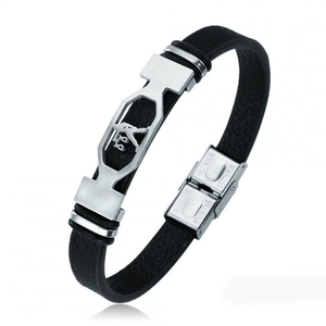 Elegante Bracciale in Acciaio Inossidabile e Pelle con i 12 Segni Zodiacali, Perfetto per l'Uso Quotidiano Maschile PK-0068 - Product Image 3