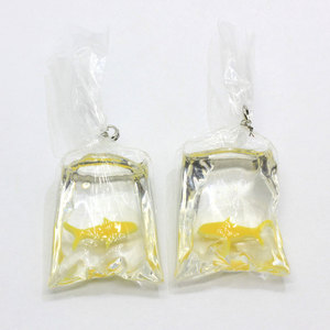 Resina trasparente Oro di Fascini di Pesce Piccoli Pesci In Acqua Sacchetto Dei Monili Del Sacchetto Del Pendente di Pesce Sacchetto di Orecchini di Pendente Fatti A Mano FAI DA TE Materiale - Product Image 5