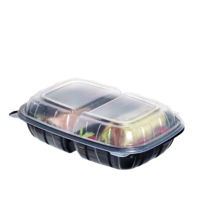 Boîte à lunch jetable rectangulaire de 750 ml, micro-ondable, en plastique PP, boîte à emporter, récipient pour la préparation des repas