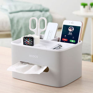 <span class=keywords><strong>Ecoco</strong></span>-caja de almacenamiento de escritorio multifuncional para ahorro de espacio, estuche de Control remoto, organizador de cosméticos, soporte de succión, cubierta de tejido - Product Image 6