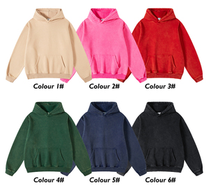 Vente en gros 455gsm Automne Hommes Polyester Coton Blanc Épais French Terry Qualité de luxe Poids lourd Coupe régulière Poche à capuche - Product Image 5