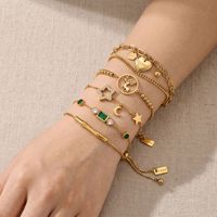 Bracelet pour femme en acier inoxydable 316L plaqué or, cœur bohème élégant minimaliste unique, résistant à la corrosion, imperméable, hypoallergénique