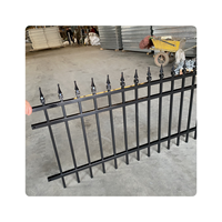 Color Negro Flat Top Security Esgrima Hierro forjado Durable
