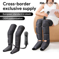 Masseur de compression des jambes avec chaleur, bottes de compression d'air pour la circulation, soulagement de la douleur, outil de massage des mollets, des pieds et des cuisses