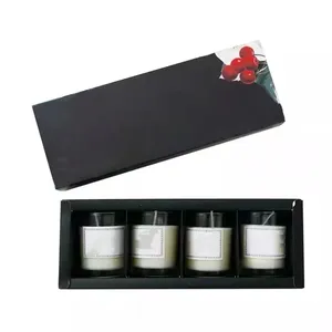 Individuelles Design Luxus-Logo gedruckt weiße quadratische Kerzen gläser Verpackungs boxen Kerze Geschenk box mit Einsatz gesetzt