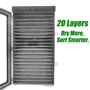 2000 Wát thép không gỉ thực phẩm dehydrator với LED 20-Layer Jerky máy cho các loại trái cây rau được xây dựng trong máy sấy cho các loại trái cây rau - Product Image 3