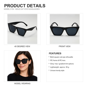 Lunettes de soleil carrées pour les voyages en plein air, la conduite, femmes et hommes, protection UV, monture en PC à bord complet, usage quotidien - Product Image 3