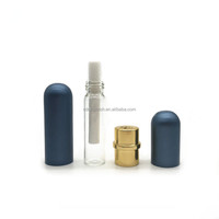 Lot de 5 ml Flacon Inhalateur Nasal Vierge en Métal pour Huile Essentielle Parfumée, Tube Inhalateur d'Aromathérapie Rechargeable en Aluminium