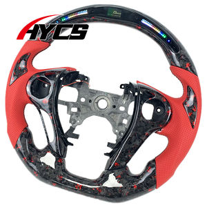 Volante in Fibra di Carbonio Forgiata Rossa con Display LED RPM Personalizzato per <span class=keywords><strong>Honda</strong></span> Accord 9a Gen Odyssey PHEV Coupé Sport - Product Image 2