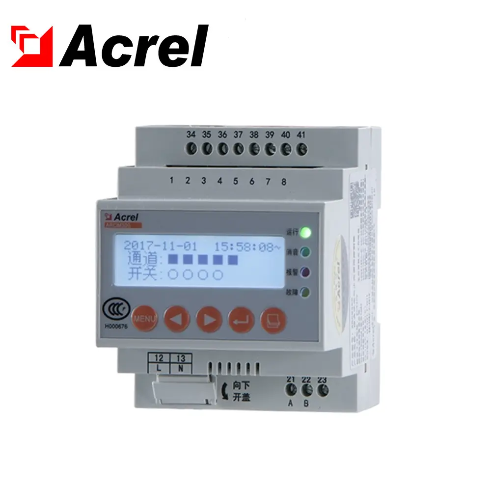 D'acrel ARCM300-J4 courant résiduel surveillance électrique d'incendie détecteur 4 canaux Din rail courant de fuite compteur