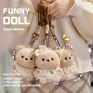 Sweetheart <b>Bear</b> and Fragrance Wind Rabbit Hanging Ornament Cute Plush Toys Doll <b>Flower</b> Dress Rabbit Backpack Hanging Keychain - Product Image 5