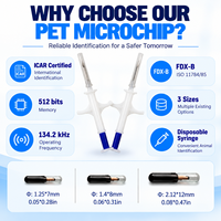 Microchip animale 134,2 KHz ISO11784/85, puce de gestion RFID, puce d'identification pour chevaux, chiens, animaux de compagnie, microchip injectable pour chat, chien