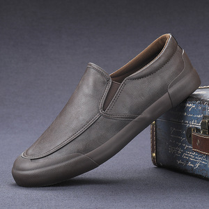 Chaussures plates classiques à enfiler en cuir PU, mocassins décontractés pour hommes, tendance et confortables - Product Image 5