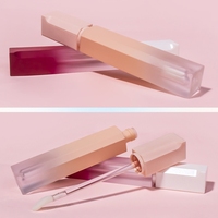 Tubo de Lápiz Labial Avanzado de 3g, Semitransparente, Degradado, con Tapa Abatible, Varilla con Pincel Fino, Pared Gruesa, Embalaje Ecológico y Reciclable