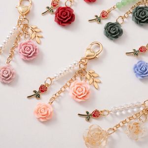 Hot Flower Keychain Chain Tassel Rose Pendant Rose <b>Key</b> Chains Flower <b>Key</b> <b>Ring</b> for Women Girls Purse <b>Bag</b> Charm Accessories Decor - Product Image 4
