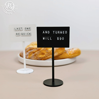 Panneau de prix de table rectangulaire mat blanc ou noir, support de présentation pour boulangerie, croissants et gâteaux