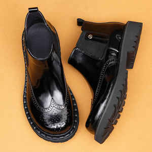 Botas de Tobillo con Cordones de Piel de Caballo Originales 2025 para Hombre, Lavables, Hechas a Mano con Tecnología Goodyear, Estilo Retro, Moda Amekaki, Calzado de Trabajo - Product Image 2