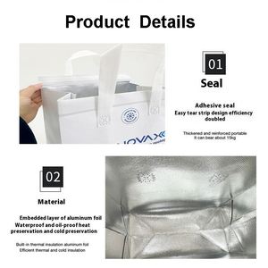 Sacs isothermes pliables et réutilisables en non-tissé, imprimés sur mesure, pour la vente en gros, idéaux pour les cafés à emporter et les boissons froides - Product Image 3