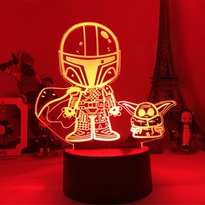 Đèn Ngủ 3d <span class=keywords><strong>Yoda</strong></span> Em Bé Stars Wars Đèn Bàn Usb 7 Màu Đèn Acrylic - Product Image 6