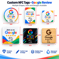 Autocollants de table en acrylique RFID NFC 13,56 MHz Ntag213 215 216 NFC, Carte Google Review, Code QR, Support tactile mobile pour réseaux sociaux