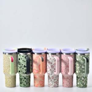 Vasos Personalizados para Regalo de San Valentín, Transferencias DTF con Diseño de Corazón, Vaso Sublimado de 40oz con Asa, Envío desde Almacén en EE. UU. - Product Image 2