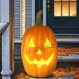 Grande <span class=keywords><strong>Zucca</strong></span> di <span class=keywords><strong>Halloween</strong></span> Artificiale Luminosa e Divertente, <span class=keywords><strong>Decorazione</strong></span> per Festival, Ornamento da Tavolo per Interni - Product Image 2