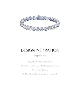 Exquisite 925 Sterling <b>Silver</b> Rhodium Plated CMA Certified Moissanite Tennis <b>Bracelet</b> Heart Cut Claw Setting Women's Classic - Product Image 6