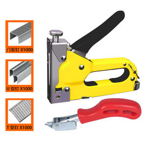 Pistolet à clous manuel pour le travail du bois, longueur de clou maximale de 1 à 2 1/2 pouces, corps en plastique, outil de bricolage avec poignée rouge et extracteur - Product Image 4