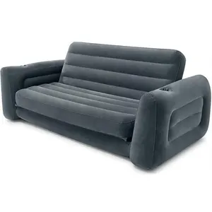 2-in-1 Inflatable Flocking Sofa Living Room Sofa Bed Pull Out Inflatable Lounger Airbed sofa Chair