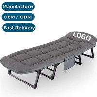 Fauteuils inclinables en métal pour l'extérieur, lits de camping pliables, lits d'appoint, lits simples pour la sieste au bureau ou la chambre de campagne – Vente en gros