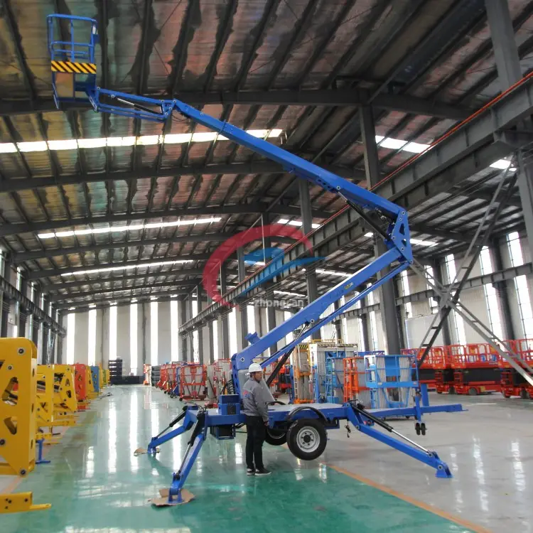 Cherry Picker Trailer mounted Spider Lift 8-20m Man Lift Towable Articulated Boom Lift For Sale