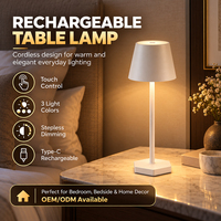 Nouvelle arrivée, lampe de table en ABS à trois couleurs réglables, conforme à la norme RoHS, pour salle à manger, cuisine, salle de bain, buanderie, décoration, lampe de table LED