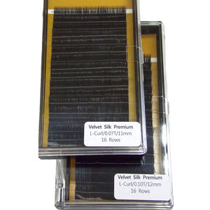 Pestañas postizas de seda de terciopelo, personalizadas, coreanas, prémium, negras, individuales, precio al por mayor - Product Image 3