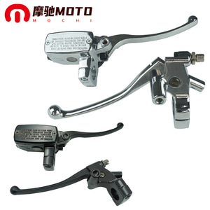 Ensemble de leviers de frein et d'embrayage Motochi pour moto, 25 mm, universel pour guidons, finition noire et chromée - Product Image 1