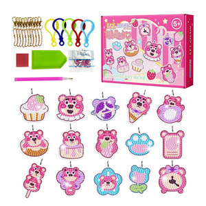 Porte-clés de peinture diamantée DIY fait main, licorne sirène, pendentif autocollant diamanté pour enfants - Product Image 5