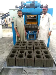 QT4-15 Automatic Block Construction Manufacturing Brick Making Machine To Ghana Concrete Brick Making Machine JS500 6000kgs 15s