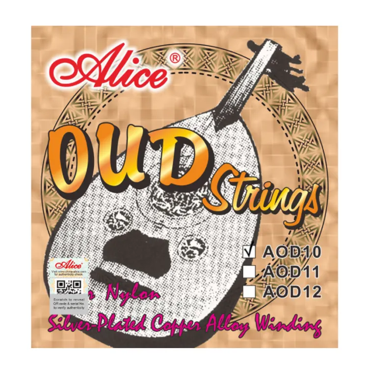 Alice AOD10 10-String Oud String Set Nylon Plain Verzilverd Oud String