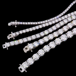 Bracelet tennis GRA unisexe en argent 925 plaqué rhodium avec moissanite taille brillant sertie griffe, certifié luxe, style mariage et hip-hop - Product Image 3