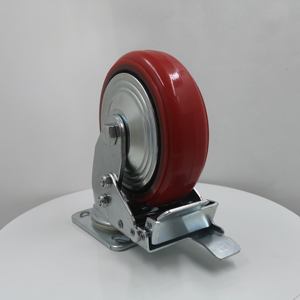 4 5 6 8 Zoll hohe Last 200-400 KGS A40 Gusseisenkern kariert PU-Fläche drehbar Schwerlast-Radschleifer Radschloss OEM-Betrieben - Product Image 2