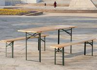 Table et banc d'extérieur pliable en bois massif pour le jardin, le camping, le pique-nique et la bière