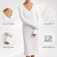 Pull d'hiver pour femmes personnalisé FNJIA Europe Amérique Style solide tissu uni grande taille robe Maxi en tricot pull en tricot d'hiver