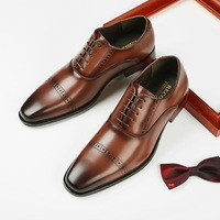 Chaussures Richelieu Classiques de Luxe en Cuir Véritable pour Hommes d'Affaires – Confortables, à Bout Carré, Idéales pour les Mariages et l'Automne