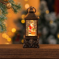 Lanterne musicale de Noël avec globe à neige, veilleuse LED à eau tourbillonnante et neige, styles lampe TV/lampe à huile/lanterne de grange, cadeau décoratif