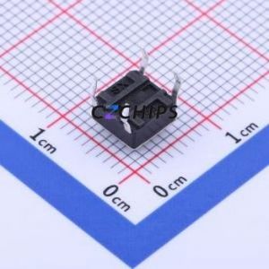 TS6643CJ 160gf Tactile Switch Through hole Component THT-4P,6x6mm Switch Single Pole Single Throw Round Button 1.6N Through Hole - Product Image 2