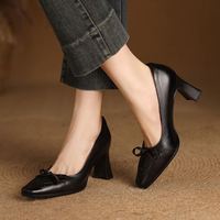 Chaussures pour femmes en cuir véritable de haute qualité personnalisées Cialisa, printemps 2025, mode, nœud papillon, robe de soirée, talons hauts, escarpins vintage