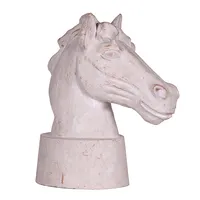 इनडोर घर सजावट शिल्प सफेद घोड़े के सिर प्रतिमा राल घोड़े के सिर मूर्तियों