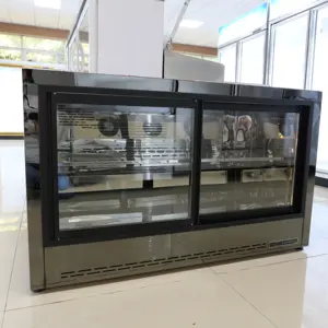推拉门不锈钢啤酒吧冰箱迷你展示黑色高品质饮料冷却器